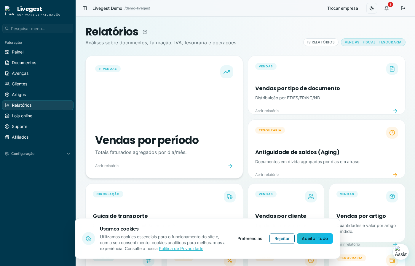 Livegest — Informes listos para exportar